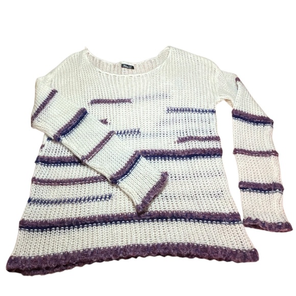 FRANCO D Wool Mohair Acrylic Blend Open Knit Long Sleeve Sweater US Sz L - Picture 8 of 9